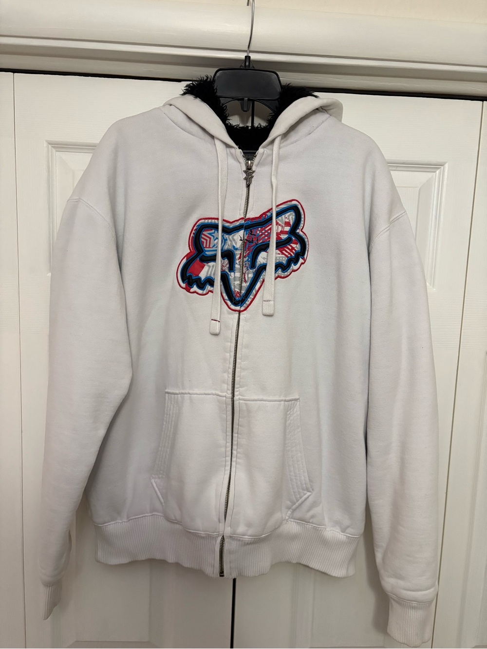 Vintage Fox Racing Sasquatch Hoodie with Fur Lining